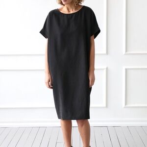 Cocoon style Oversized Gray Dress, 100% Tencel